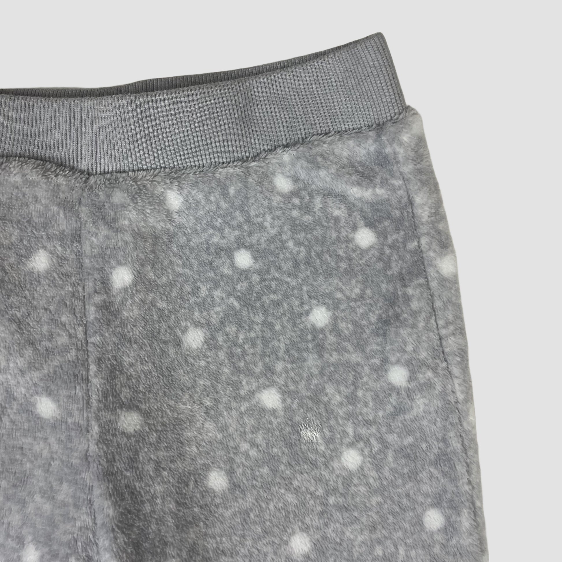 Graue Fleece-Hose mit weißen Punkten von F&F, Größe 3–4 Jahre – detail