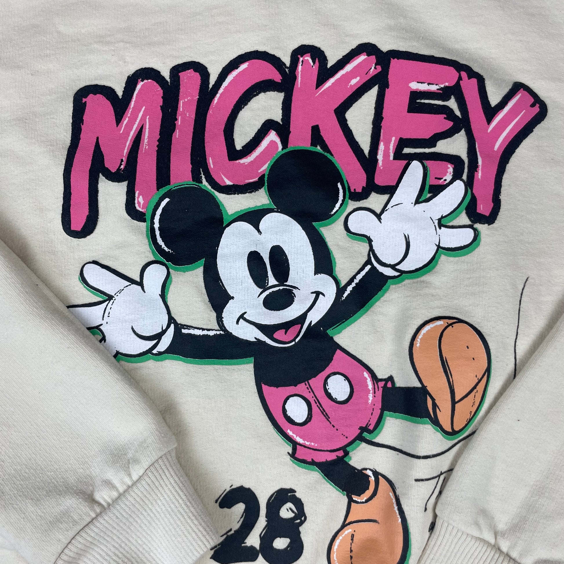 Beiges Kinder-Sweatshirt mit Mickey-Maus-Print, Größe 116–122 von Pep&Co – detail