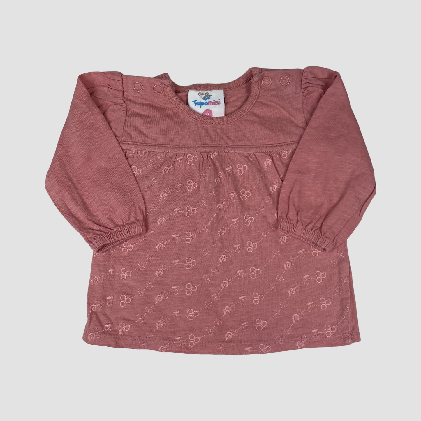 Rosa Langarm-Kleid von Topomini, Größe 62 – front