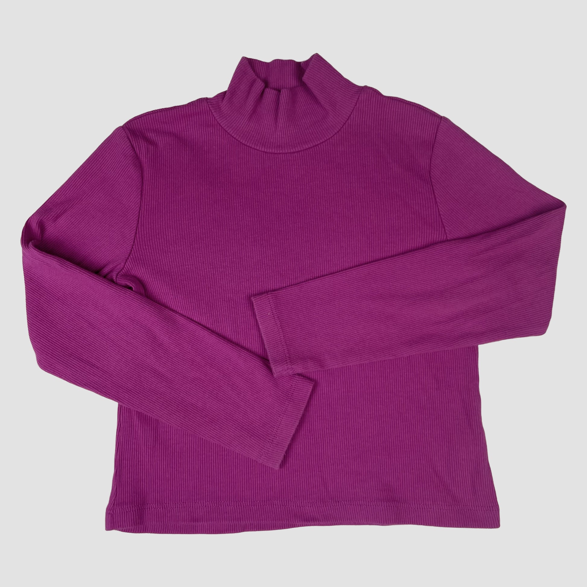 Lila Rollkragen-Longsleeve von Nutmeg mit Rippstruktur, Größe 6–7 Jahre – front