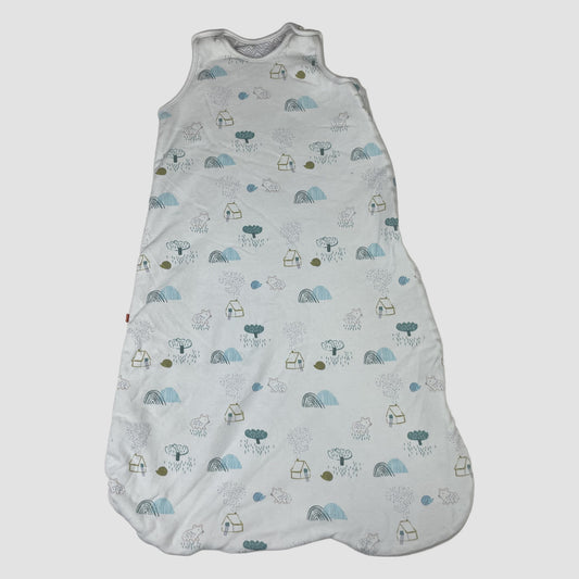 Weißer Babyschlafsack von M&S mit Häuser-, Wolken- und Regenbogenmuster, TOG 2.2 – front