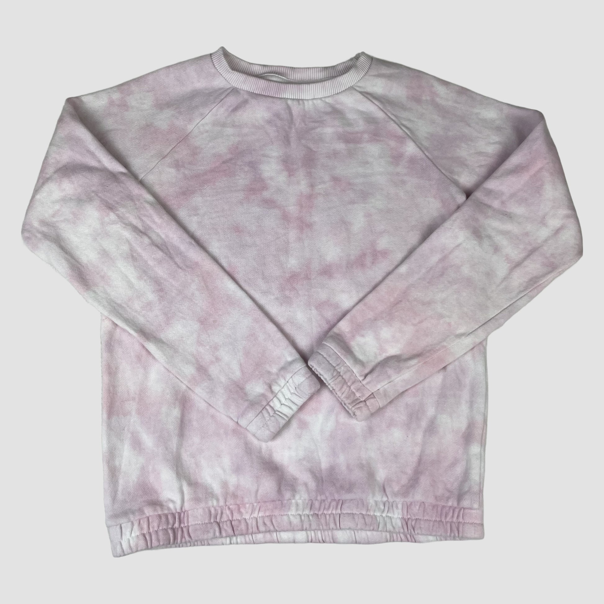 Rosa-weißes Tu Sweatshirt mit Batikmuster, Größe 146 (11 Jahre) – front