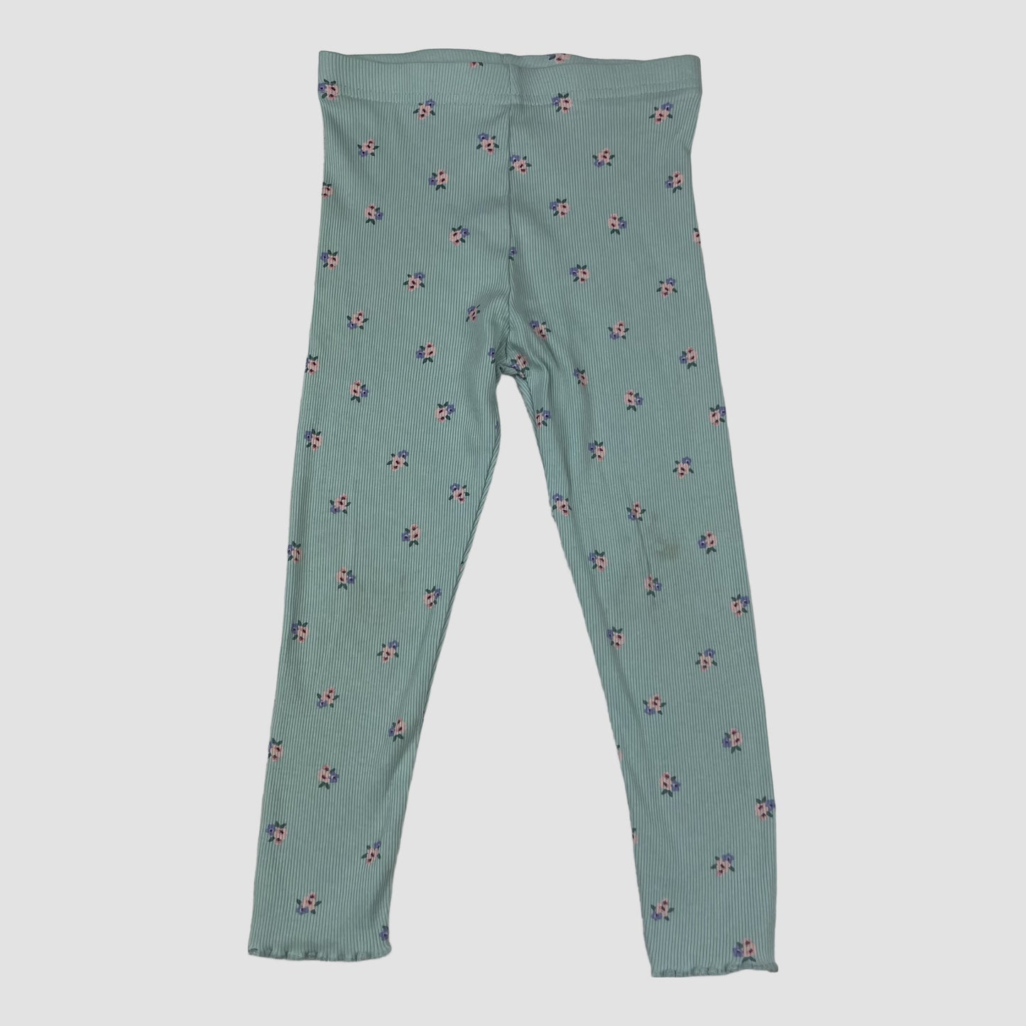 Mintgrüne Leggings von George mit Blumenmuster, Größe 3–4 Jahre – front