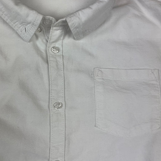 Weißes M&S Baumwoll-Hemd, langarm, mit Brusttasche – detail