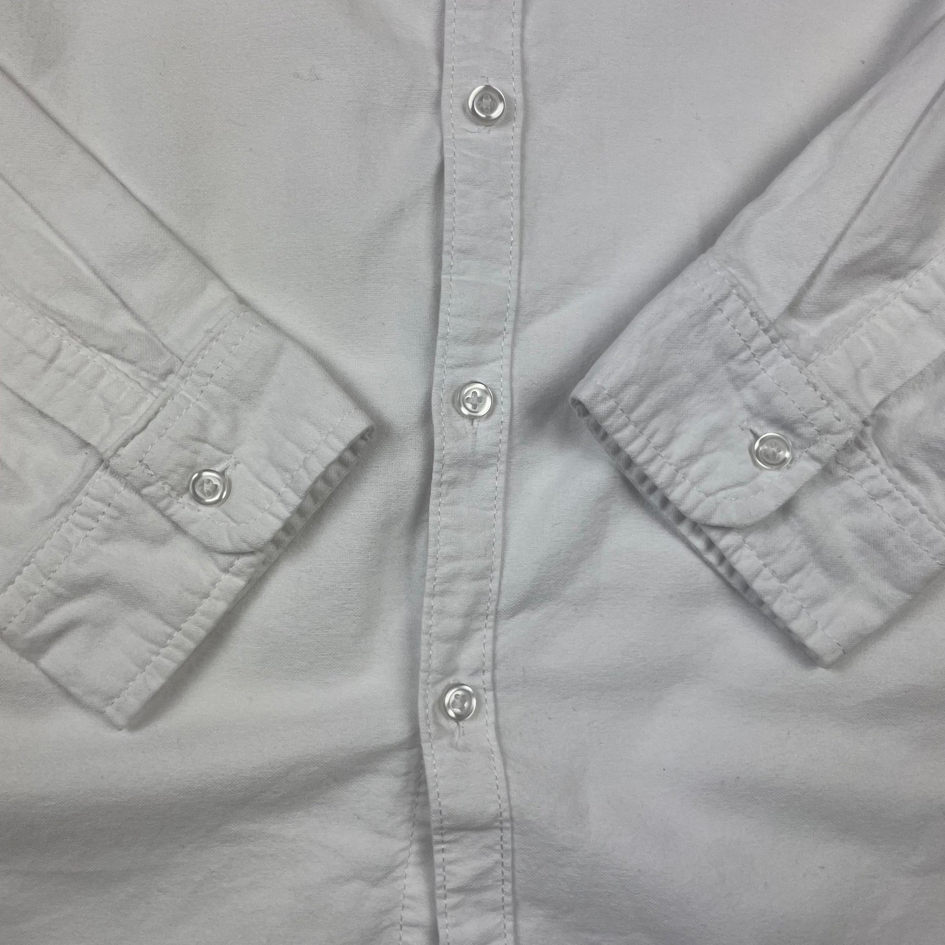 Weißes M&S Baumwoll-Hemd, langarm, mit Brusttasche – sleeve