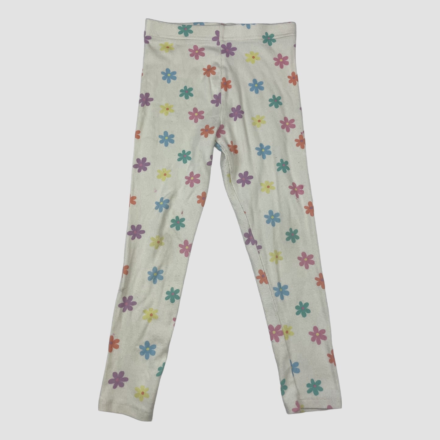 Cremefarbene Leggings mit bunten Blumen von George, Größe 5–6 Jahre – front