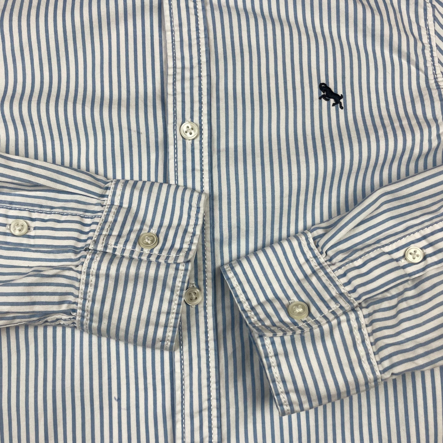 H&M Kinderhemd blau-weiß gestreift, Größe 134 – sleeve