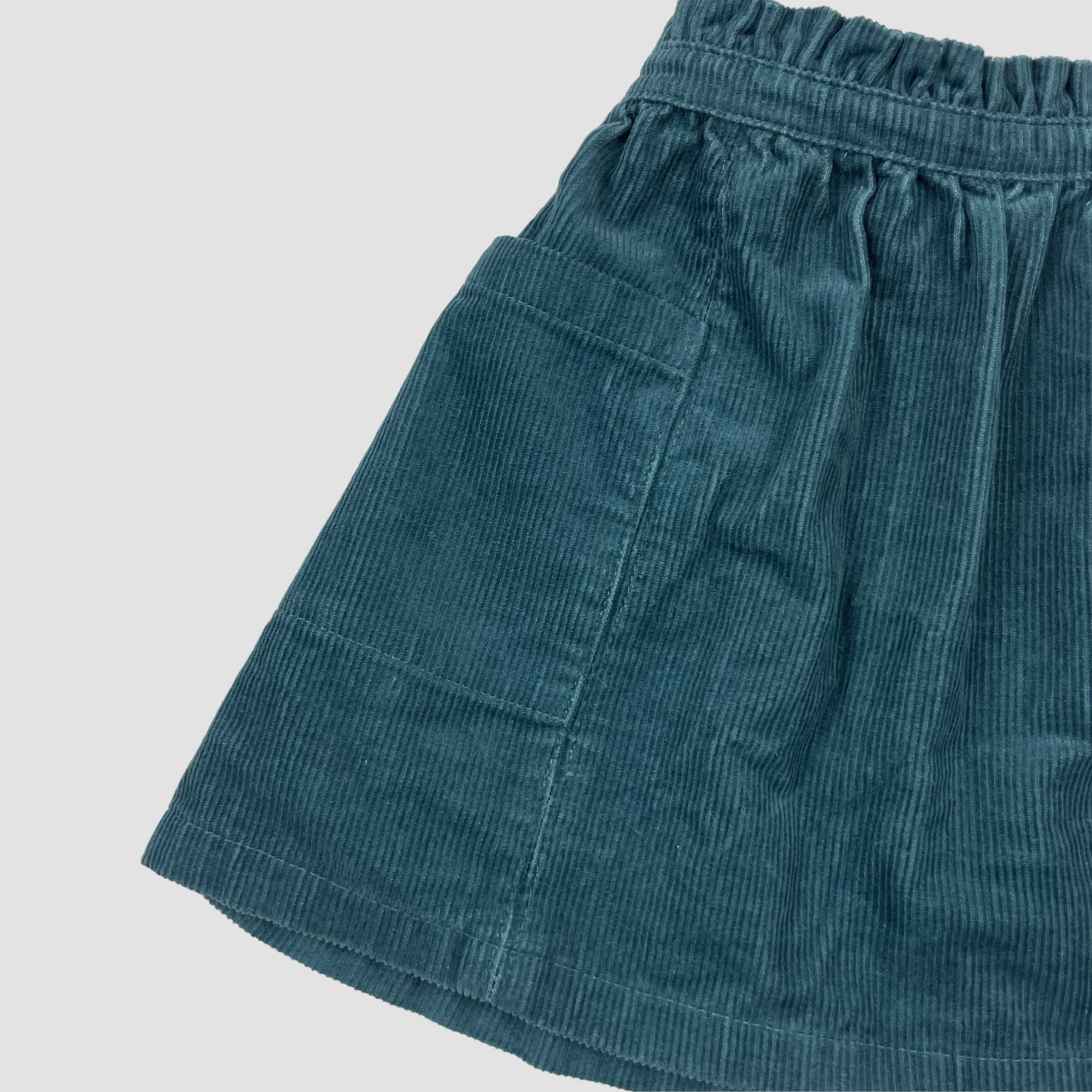 Petrolfarbener Cord-Rock von Next mit elastischem Bund und zwei aufgesetzten Taschen 3