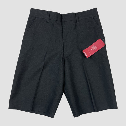 Dunkelgraue Kinder-Shorts von M&S mit Etikett – front