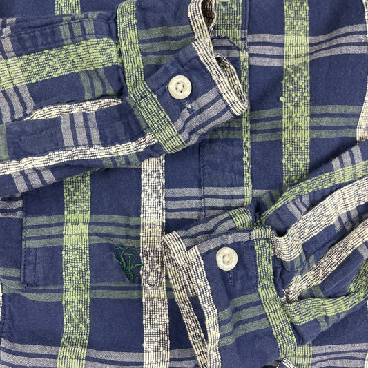Blau-grünes gestreiftes Kinderhemd von Original Penguin, Größe 3–4Y – detail