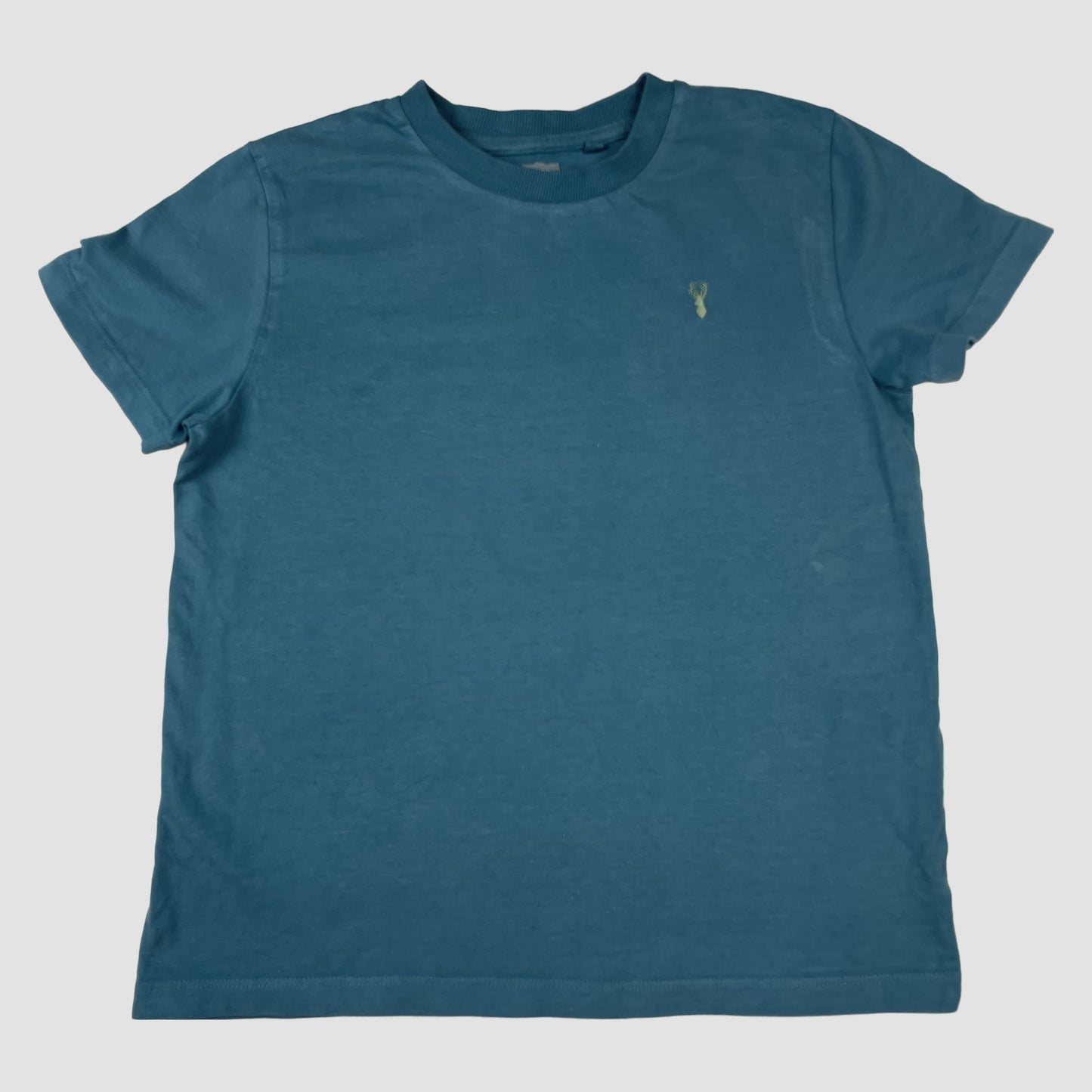 Türkises Kinder-T-Shirt von Next mit kleiner Bruststickerei und Rundhalsausschnitt – front