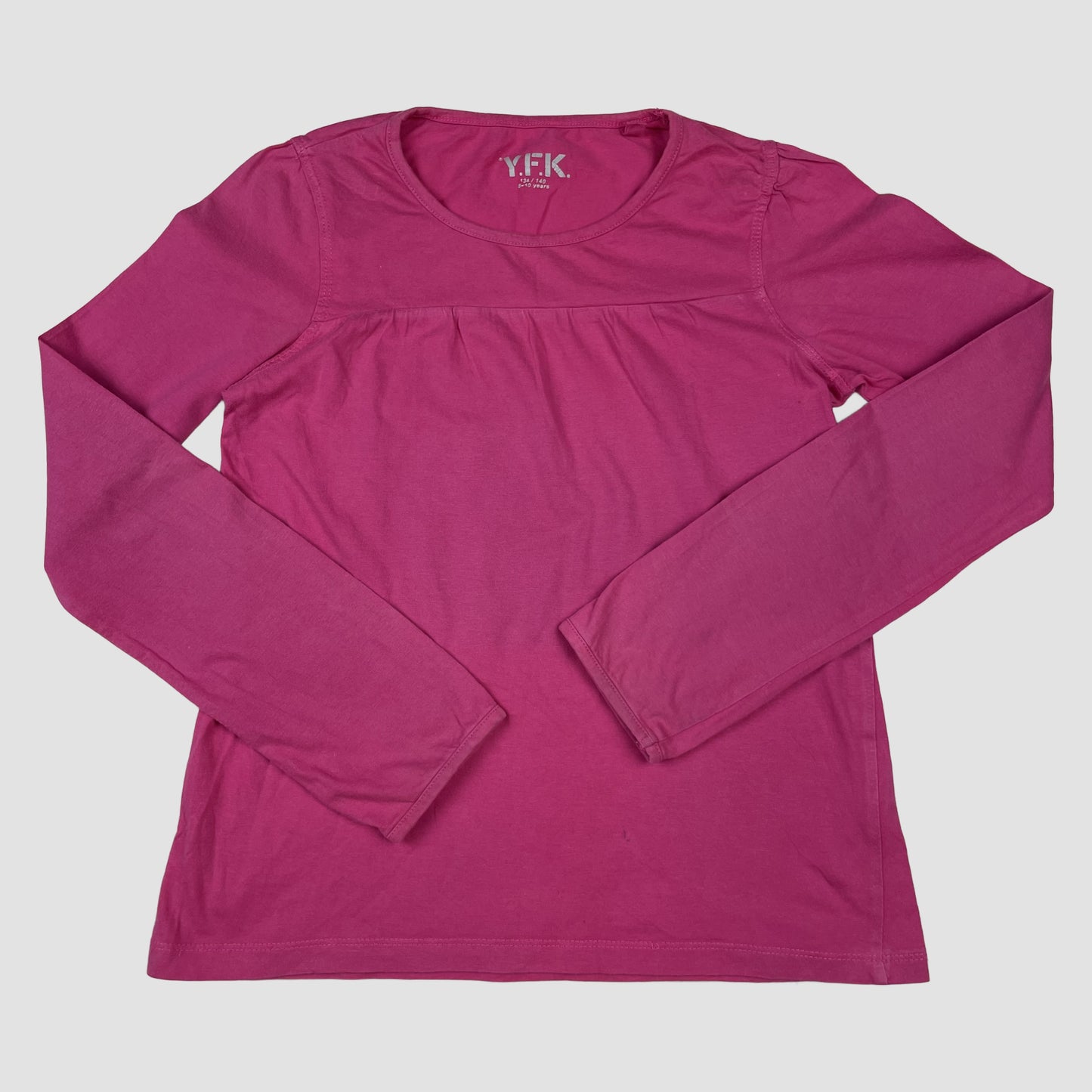 Pinkes Langarmshirt aus Baumwolle von Y.F.K., Größe 134/140 – front