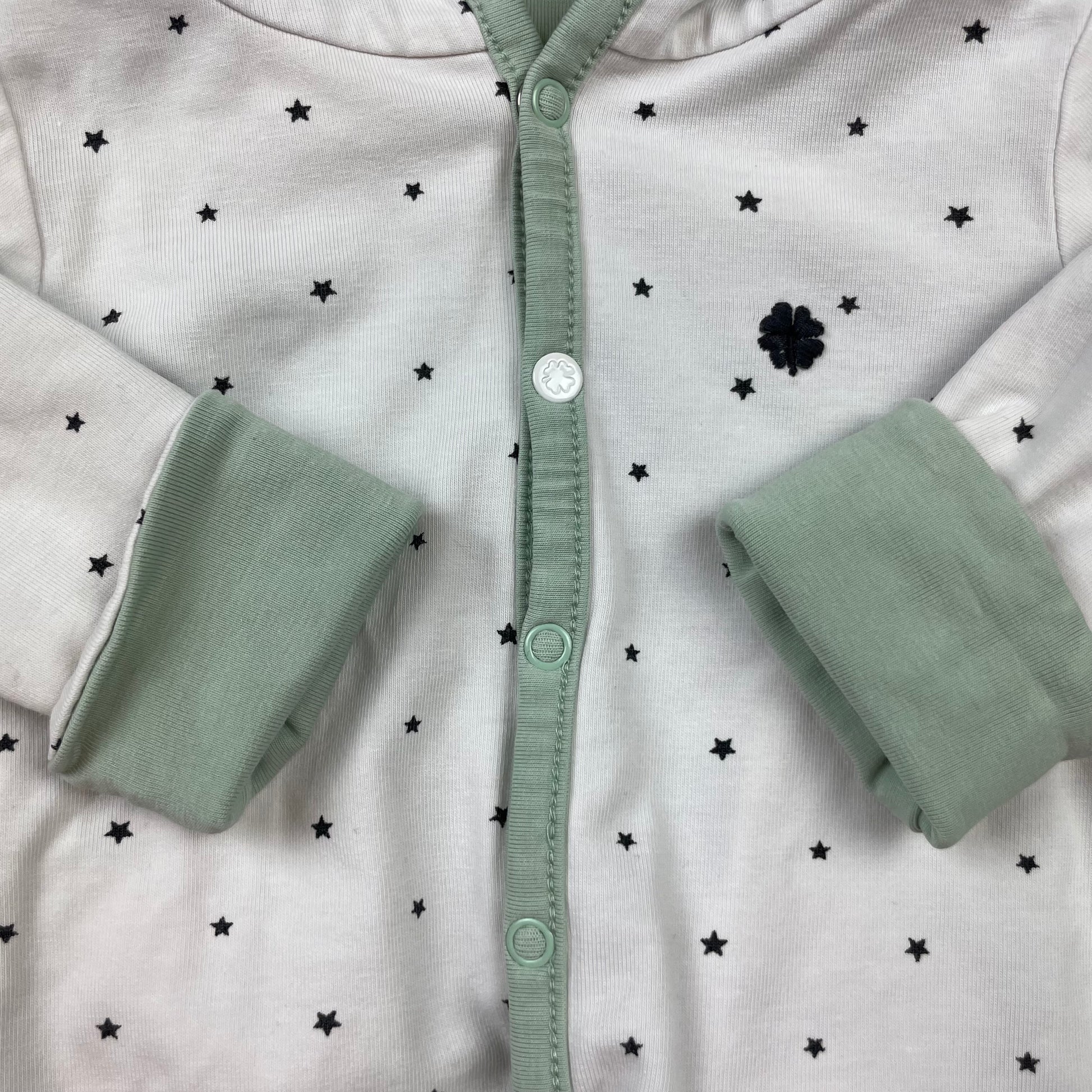 Mintgrüne/weiße Noppies Wendejacke, Größe 62, Kapuze, Sterne-Muster 6