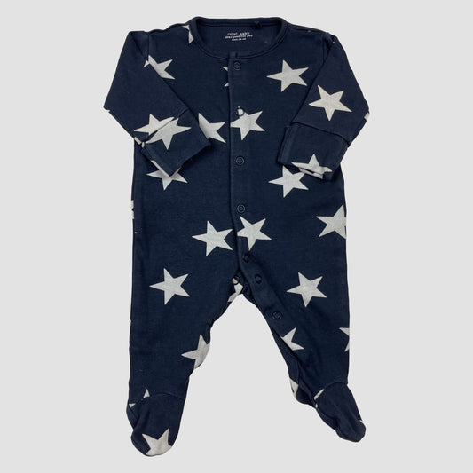 Dunkelblauer Baby-Schlafanzug mit weißen Sternen von Next