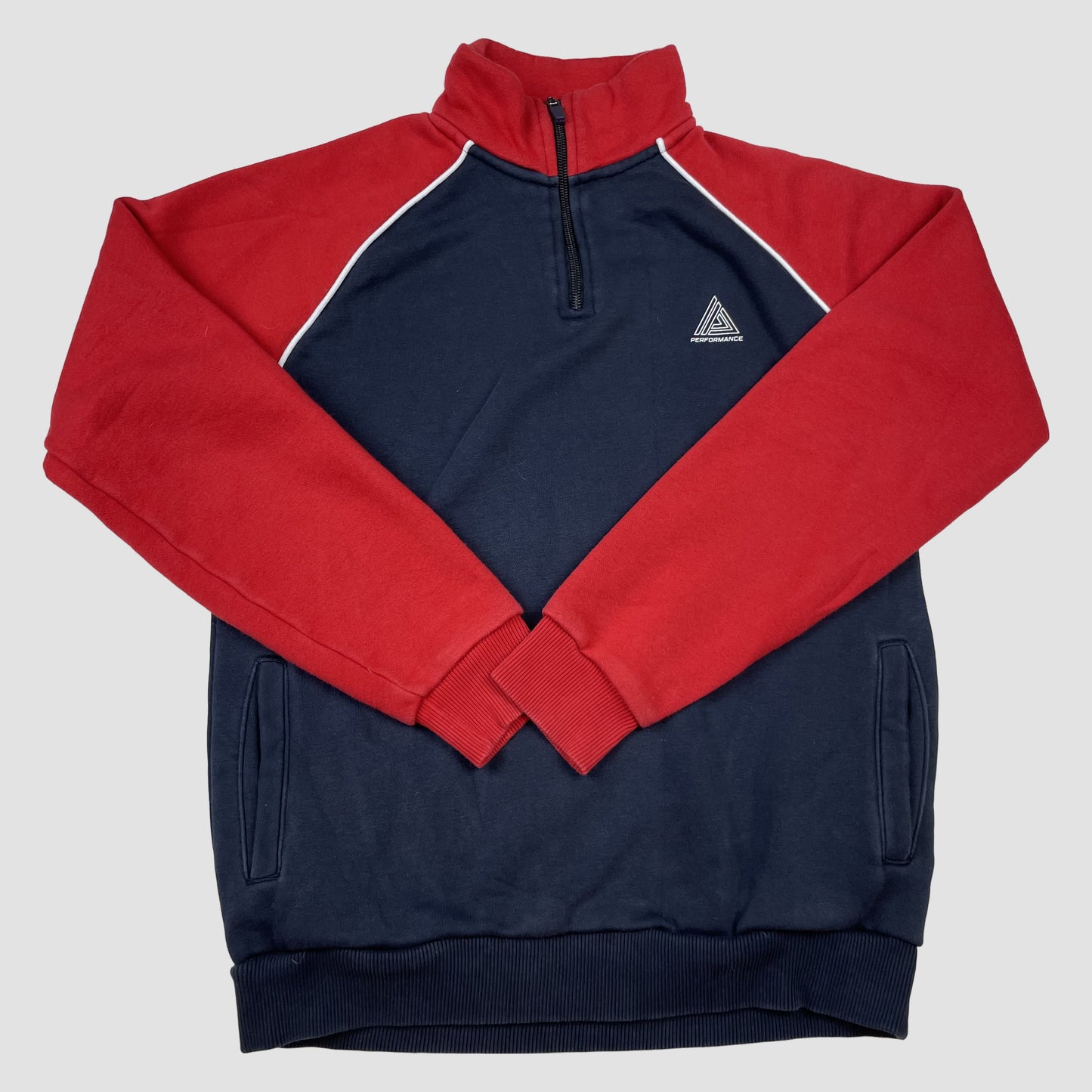 Next Kinder-Sweatshirt Half-Zip rot/blau, Größe 152 – front