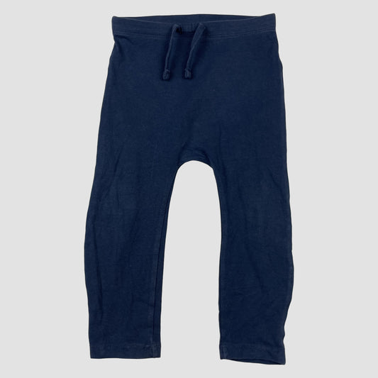 Dunkelblaue Baby-Leggings aus Jersey mit Kordelzug vorne – front