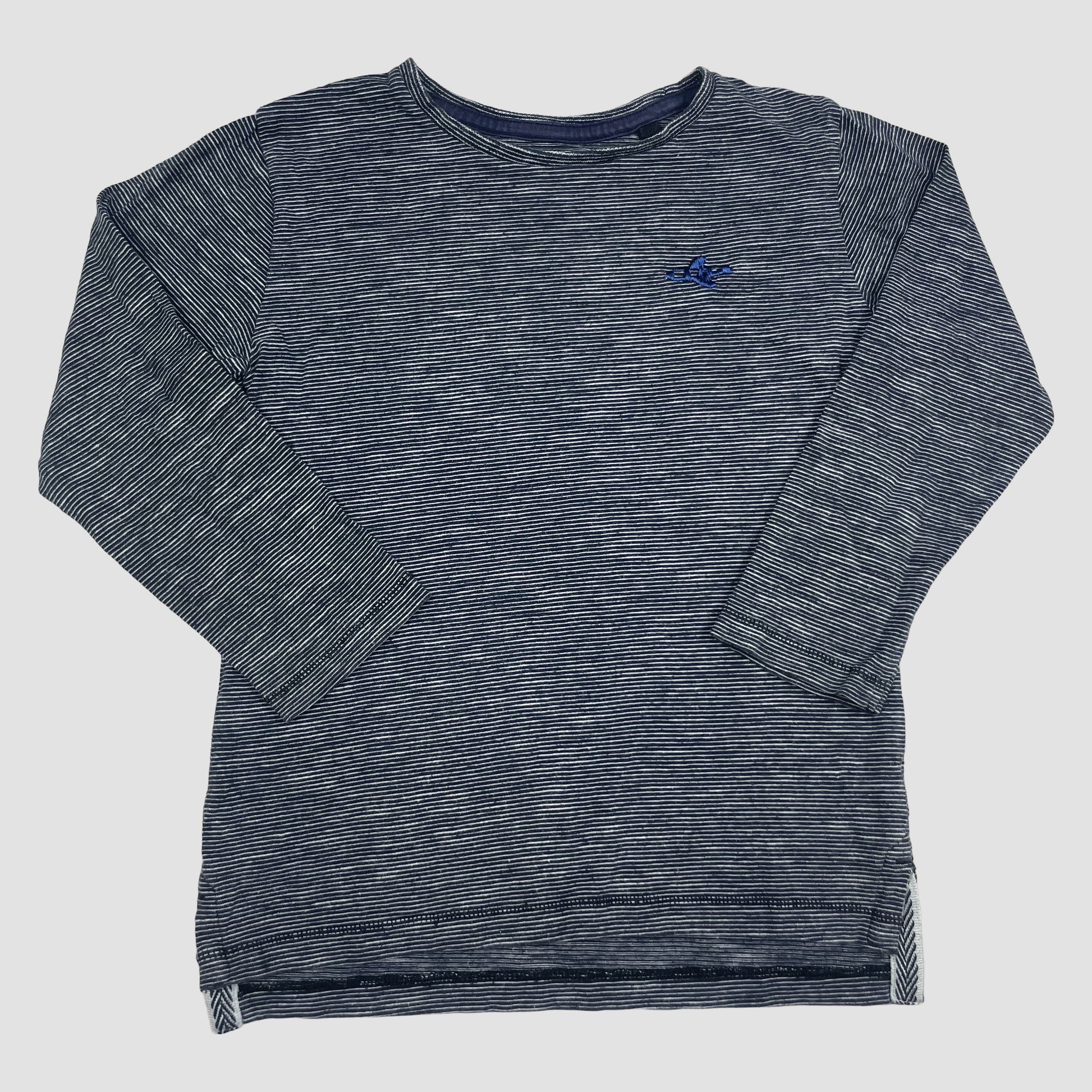 Next Langarmshirt dunkelblau-weiß gestreift, Größe 110 – front