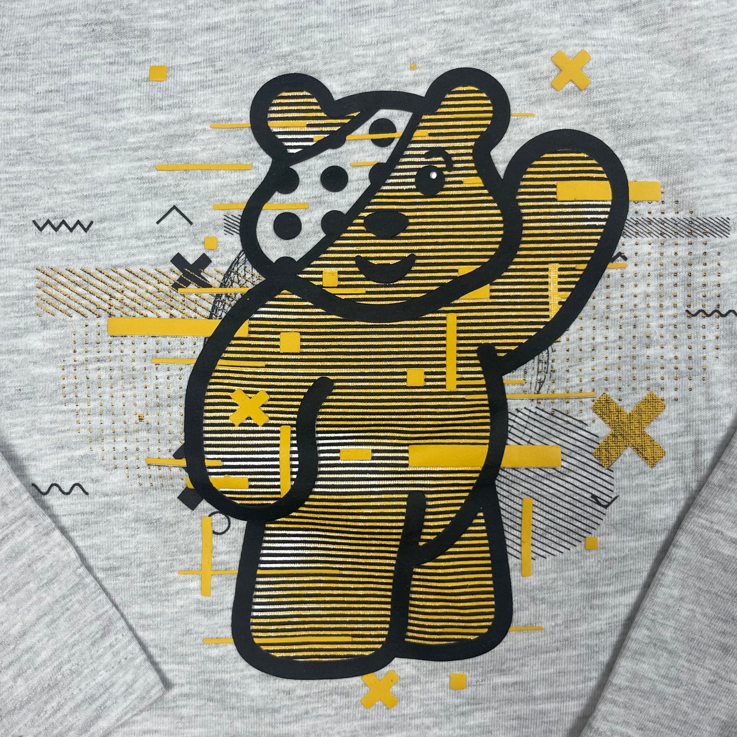 Graues Langarmshirt von George mit Pudsey-Bär-Print, Größe 86–92 – detail