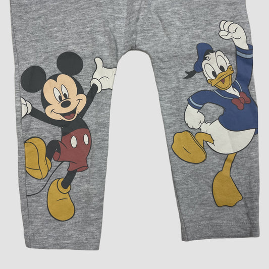 2er-Set Kinder-Leggings: graue Leggings mit Mickey und Donald, cremefarbene Leggings mit Allover-Mickey-Print – detail