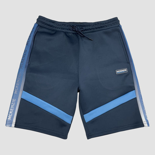 McKenzie dunkelblaue Shorts mit hellblauen Einsätzen und Logo-Tape, Größe 13–15 Jahre