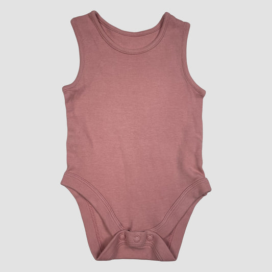 Rosa ärmelloser Body von George, Größe 9–12 Monate