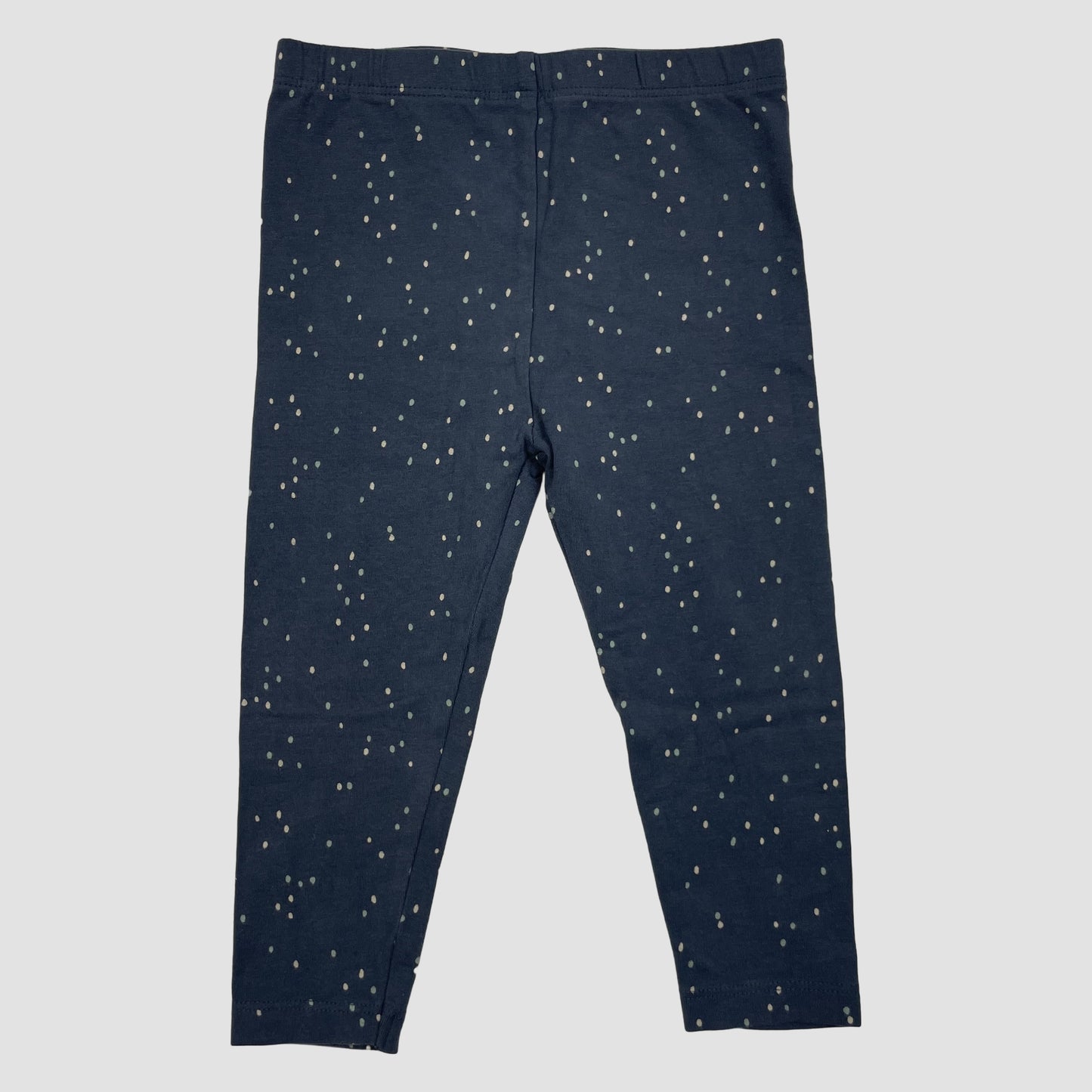 John Lewis Set: Sweatshirt und Leggings dunkelblau mit Punkten, Größe 9–12 Monate – pocket