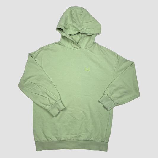 Mintgrüner Kapuzenpullover mit Schmetterling-Stickerei, Girls Destination, Größe 146/152 – front