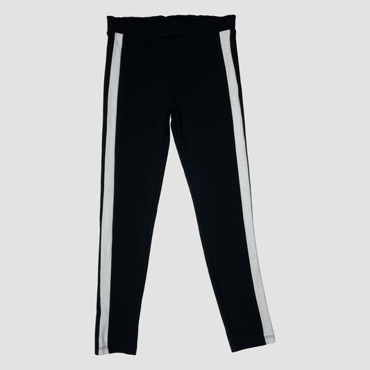 Schwarze Leggings mit weißen Seitenstreifen von River Island, Größe 9–10 Jahre – front