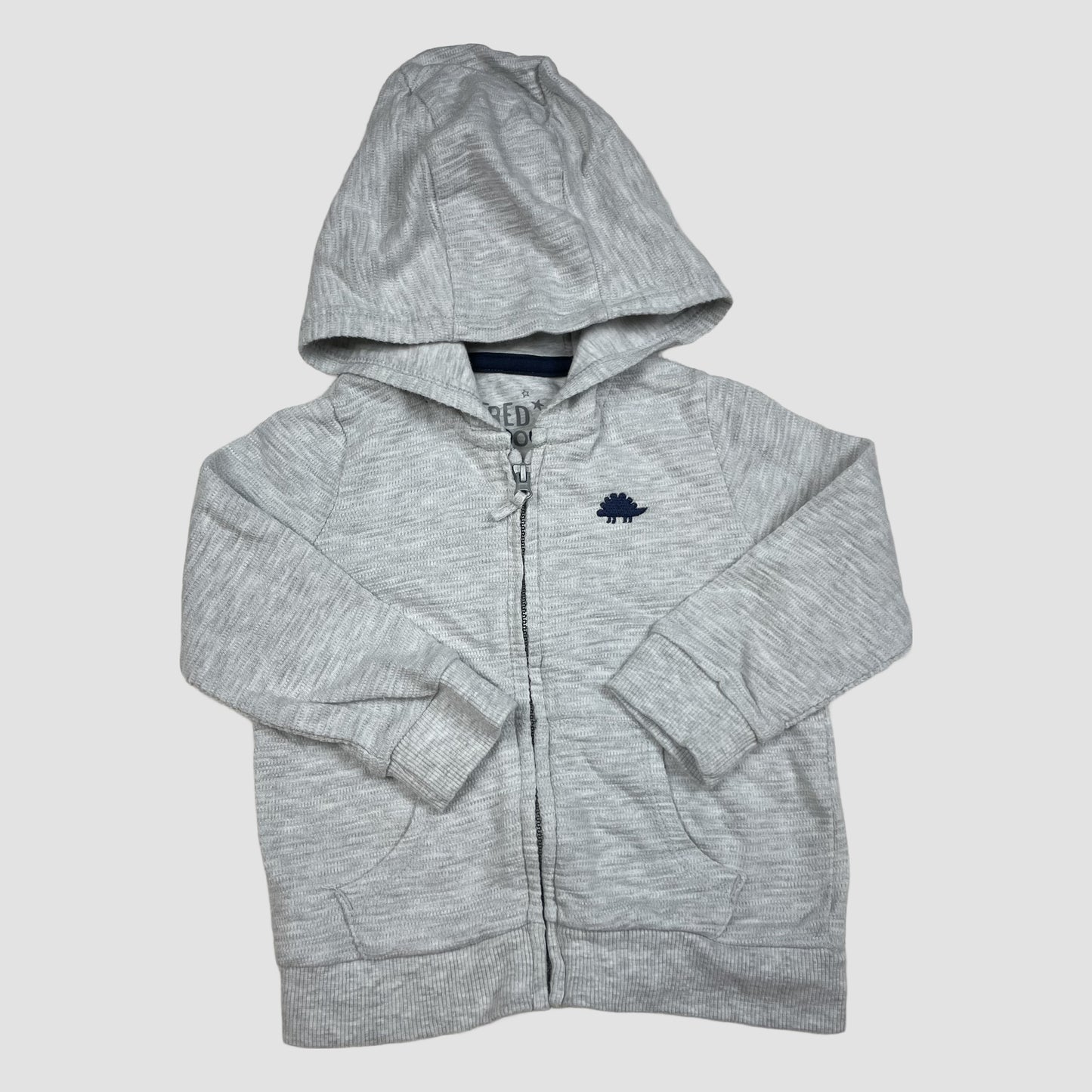 Graue F&F Baby-Kapuzenjacke mit Dino-Stickerei, Größe 6–9 Monate – front