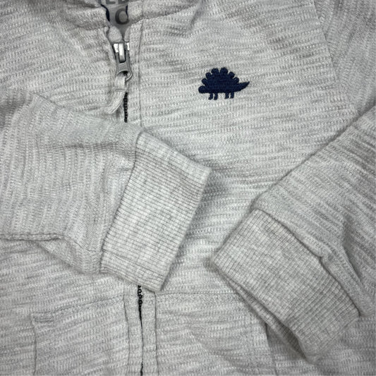 Graue F&F Baby-Kapuzenjacke mit Dino-Stickerei, Größe 6–9 Monate – detail