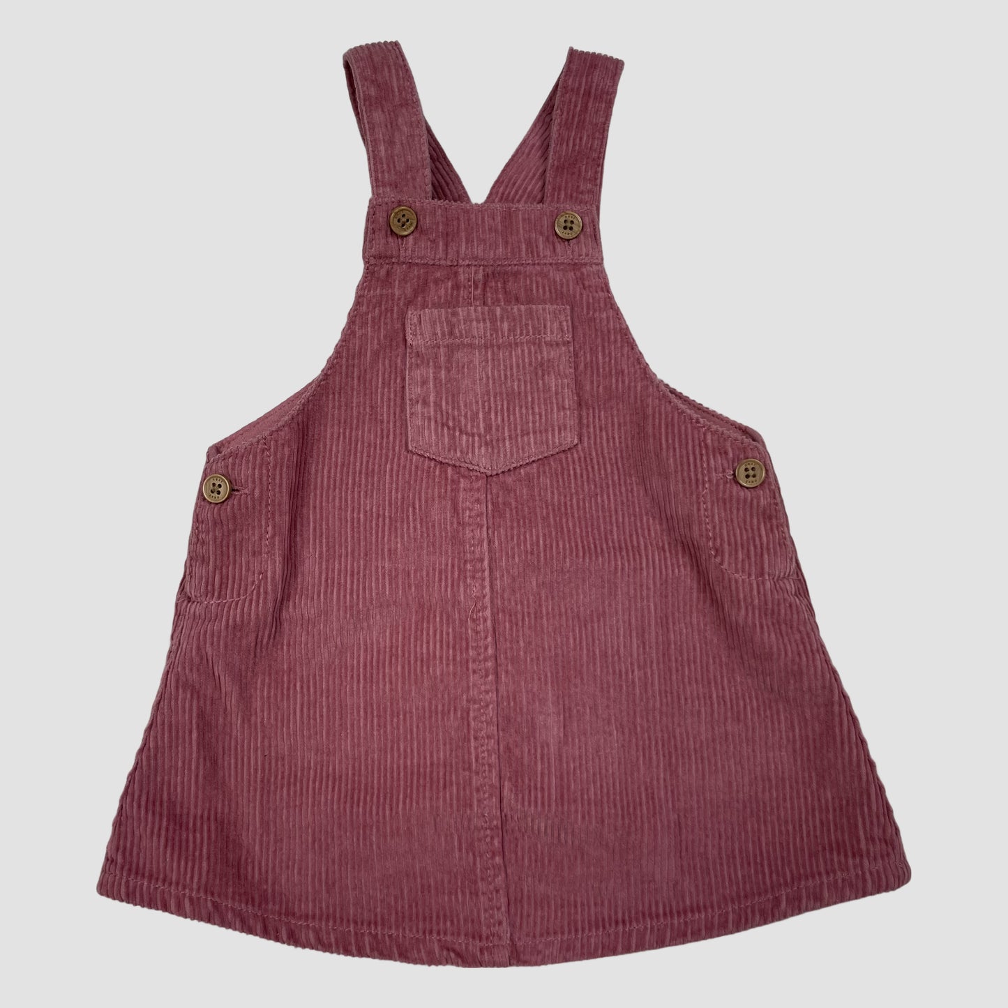 Altrosa Cord-Latzkleid von Next, Größe 6–9 Monate – front