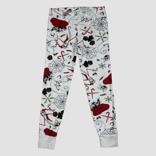 Weiße Kinder-Leggings mit The Nightmare Before Christmas Allover-Print, Größe 5–6 Jahre