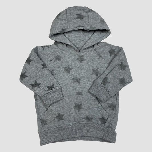 Grauer Kapuzenpullover mit Sternenmuster von M&Co, Größe 12–18 Monate – front
