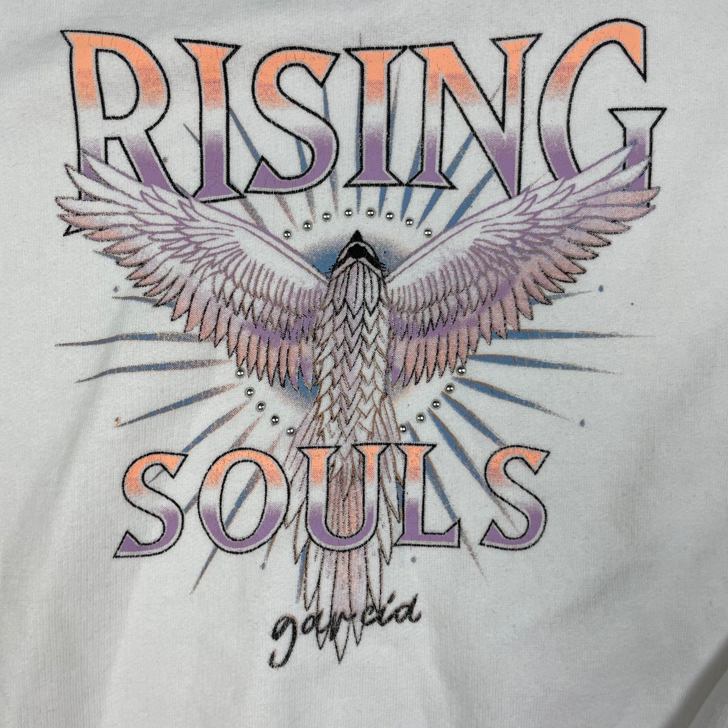 Weißes Sweatshirt mit Rising-Souls-Print, Größe 152/158 4