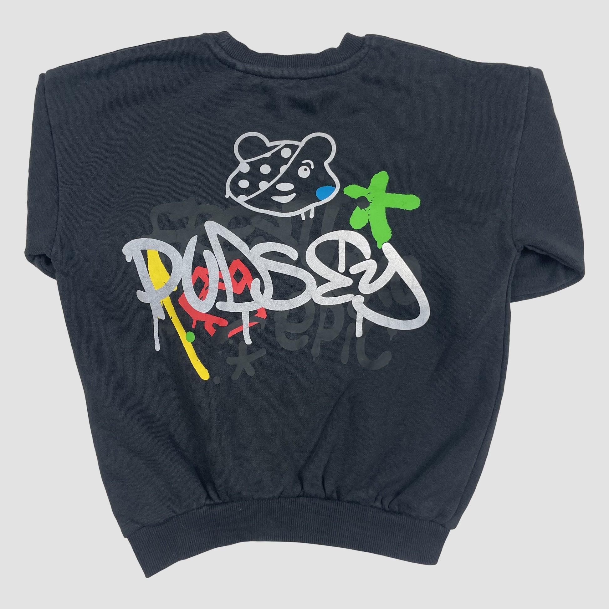 Schwarzes Kinder-Sweatshirt mit Pudsey-Bär Print, Größe 3–4 Jahre – back