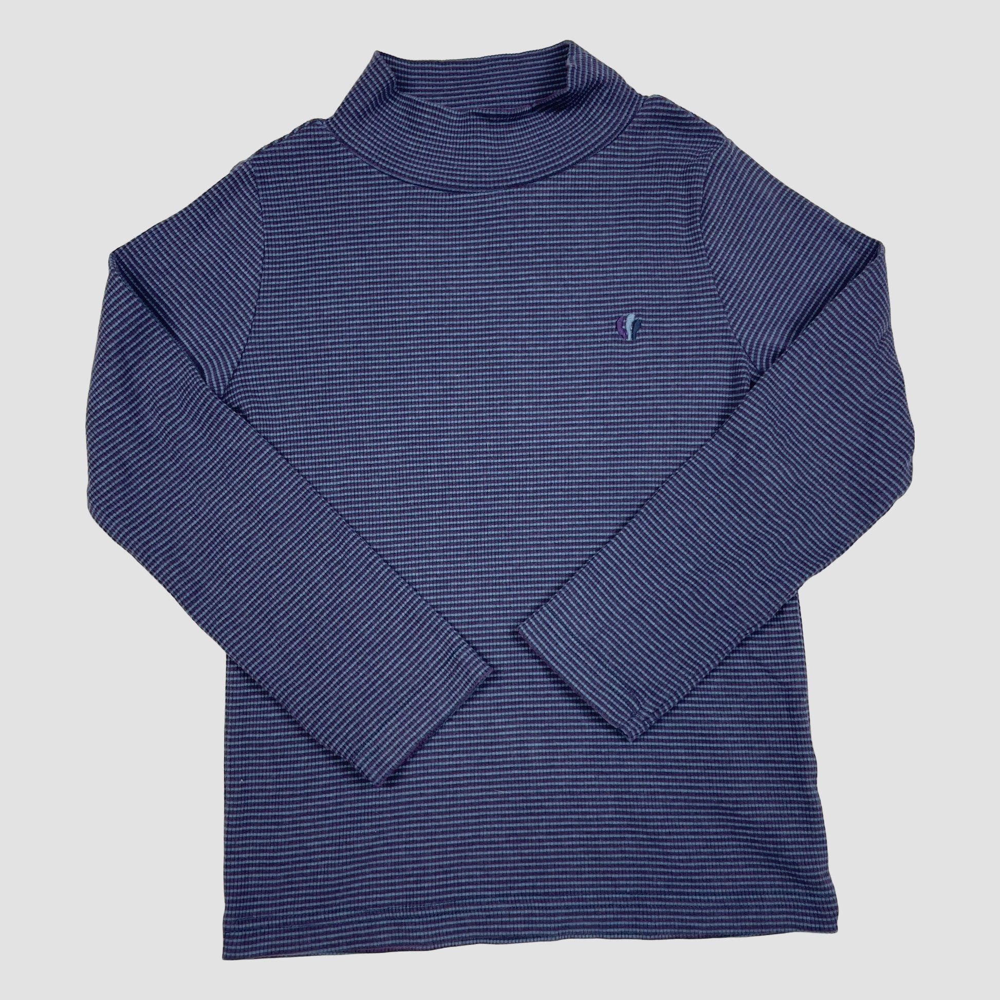 Gestreiftes Langarmshirt mit Stehkragen in Blau-Lila von FatFace, Größe 6–7 Jahre