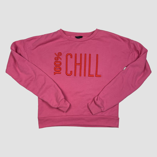 Pinkes Kinder-Sweatshirt mit 100% CHILL
