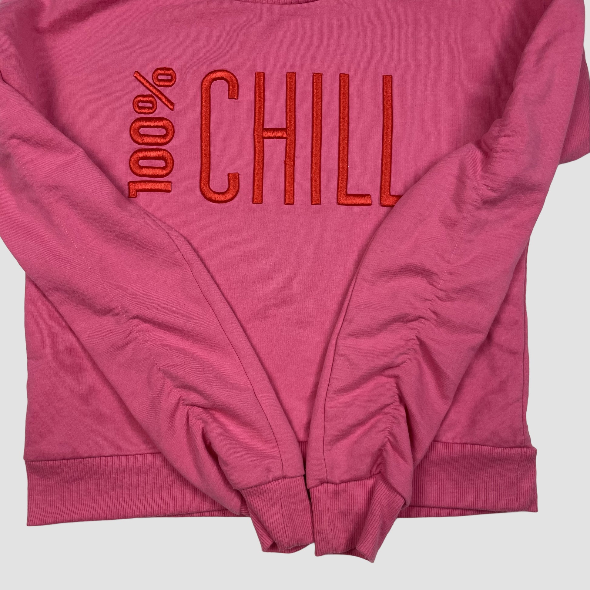 Pinkes Kinder-Sweatshirt mit 100% CHILL detail