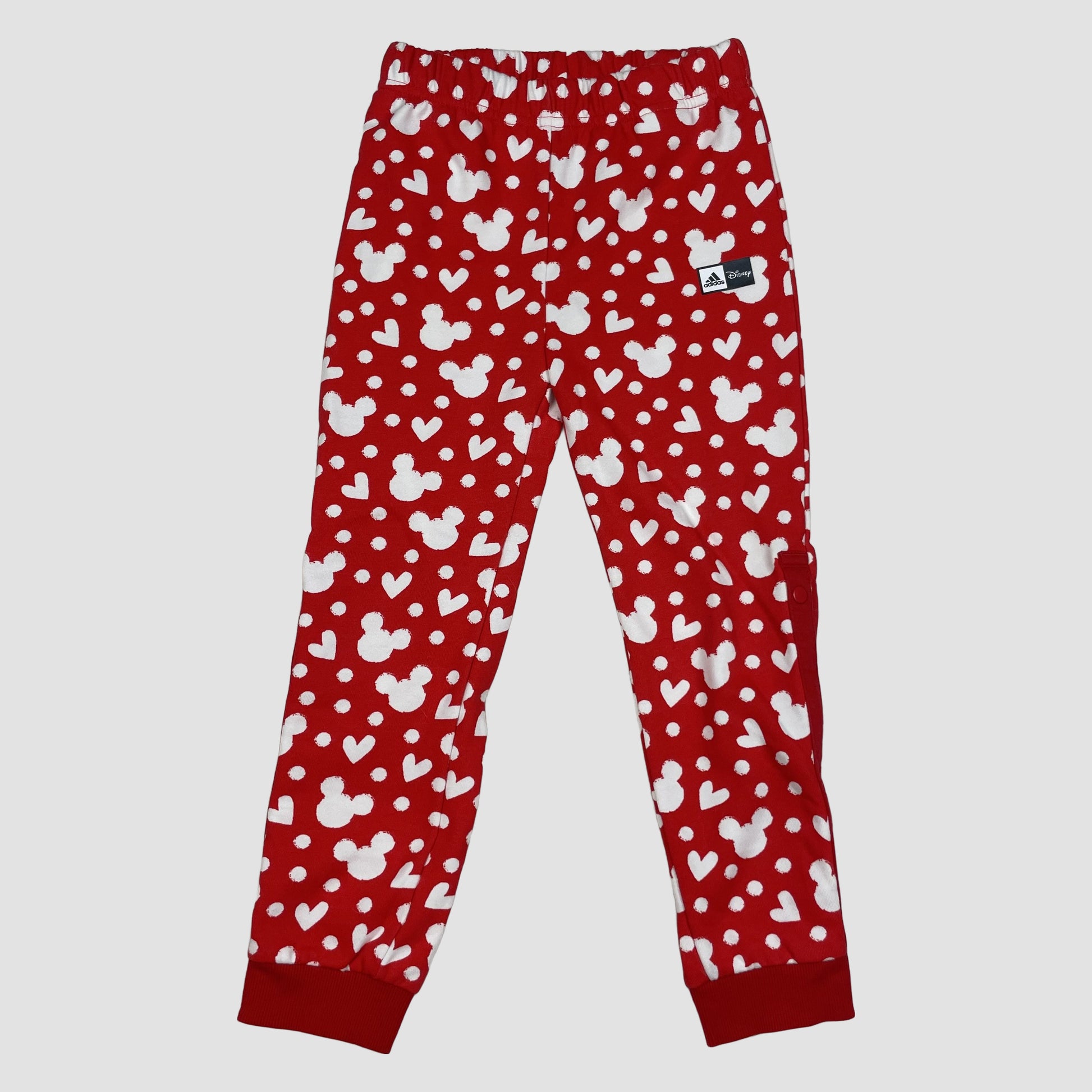 Rote Kinderhose mit Mickey- und Herzmuster, Größe 104 (4T) – front