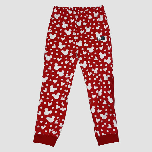 Rote Kinderhose mit Mickey- und Herzmuster, Größe 104 (4T) – front