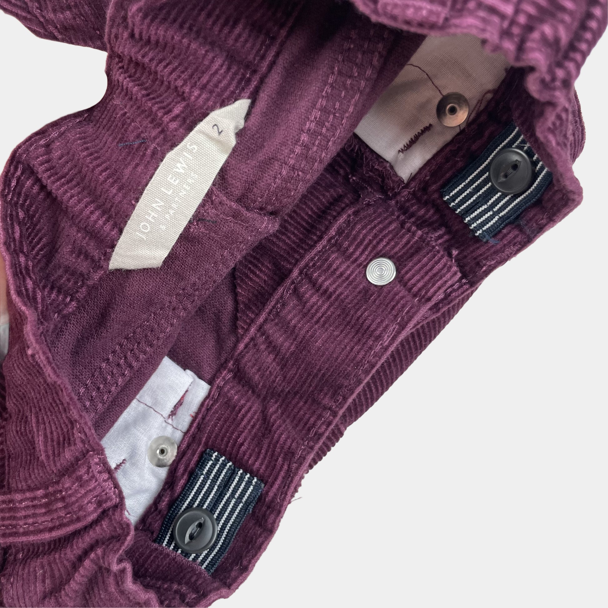 Lila Cordhose für Kleinkinder, gerade Beine, verstellbarer Bund