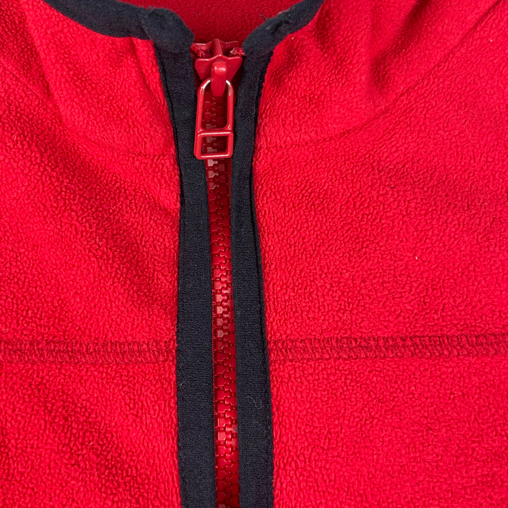 Roter Fleece-Pullover mit Half-Zip, Größe 5–6 Jahre – zip
