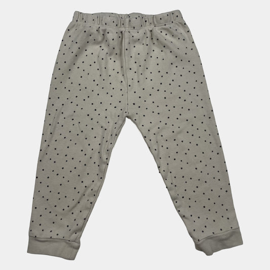 Beige Kinderhose mit schwarzen Punkten, Größe 18–24 Monate