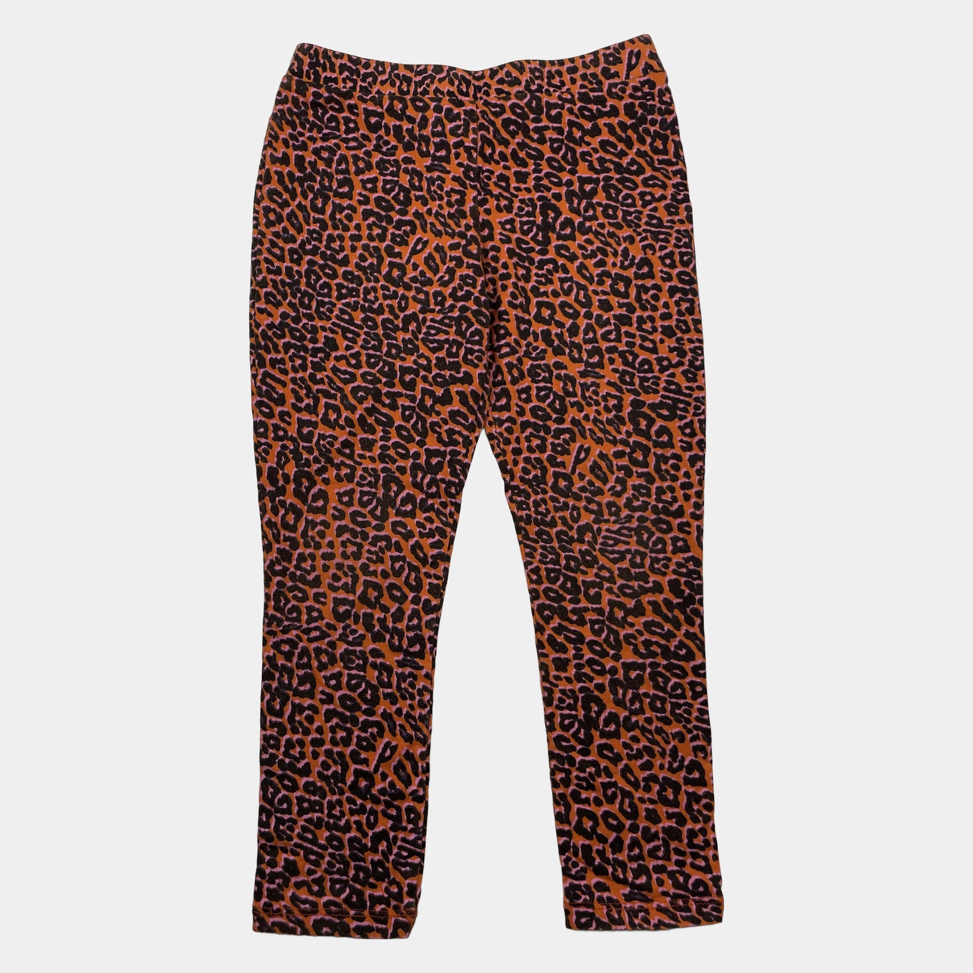 Orangene Leggings mit Leopardmuster, Größe 3-4 Jahre