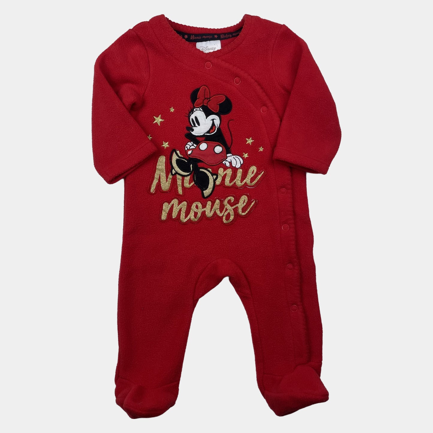 Roter Fleece-Schlafanzug mit Minnie-Maus-Motiv, Größe 56 – front