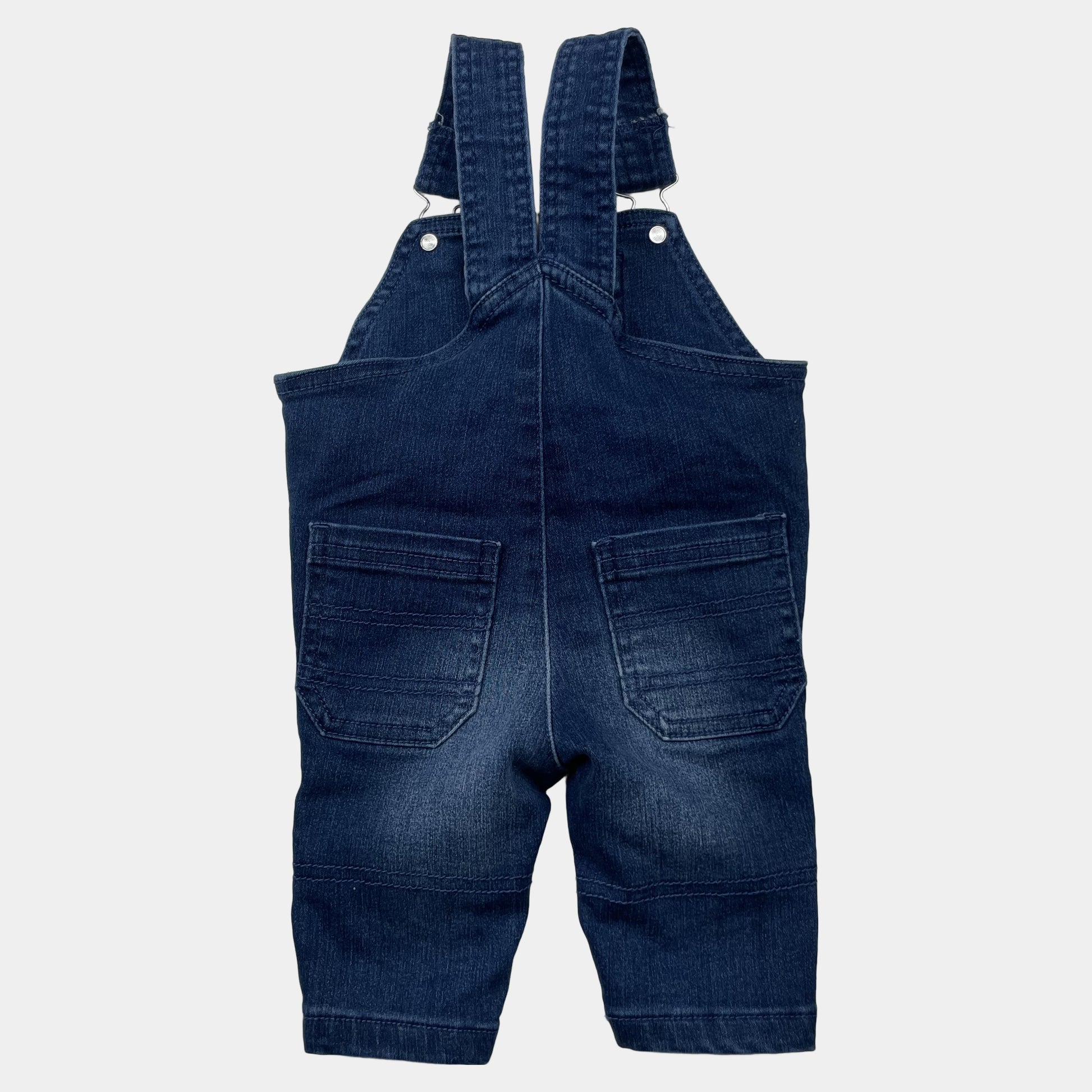 Dunkelblaue Denim-Latzhose für Babys, Größe 62 – back