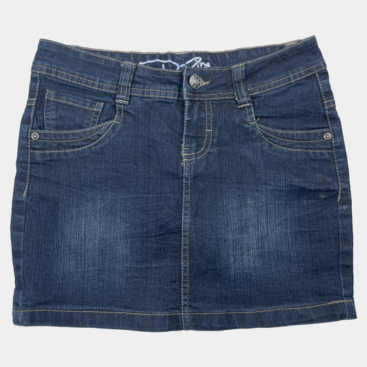 Blauer Jeansrock in Größe 152 von D-Zine Jeans mit 5-Pocket-Design – front