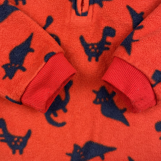 Roter Fleece-Pullover mit Dinosaurier-Muster für Jungen, Größe 1½-2 Jahre (86-92 cm) – detail