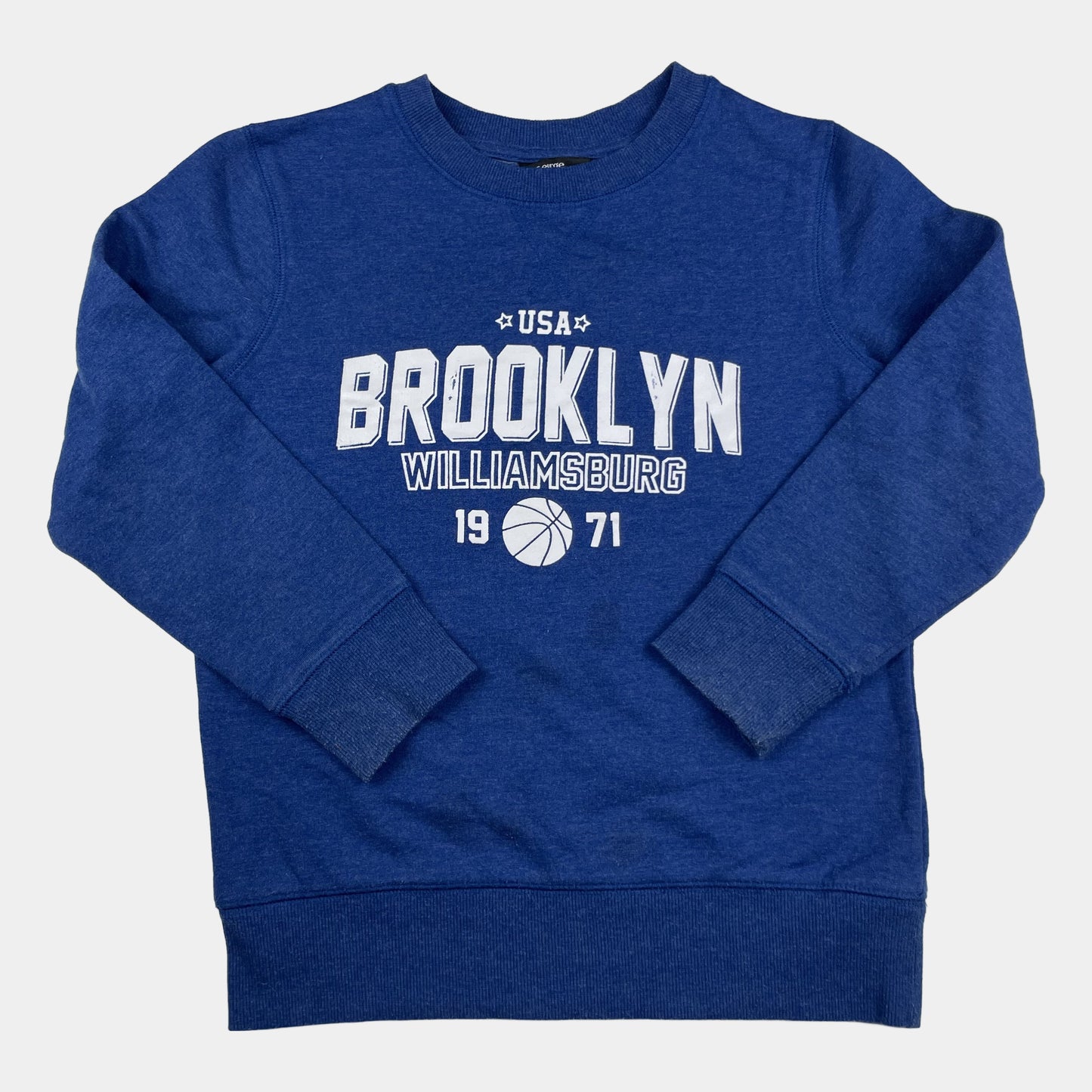 Blaues Sweatshirt mit Print 'BROOKLYN WILLIAMSBURG 1971' – front