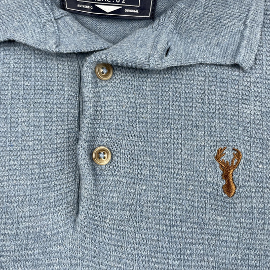 Blauer Baumwoll-Pullover mit Lobster-Detail auf der Brust für Jungen, Größe 9 Jahre – detail